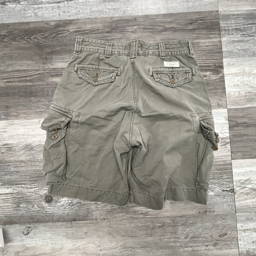 Polo Ralph Lauren Army Cargo Shorts 34 Green Paratrooper Loose Relaxed 10"Inseam
